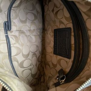 Black leather coach purse